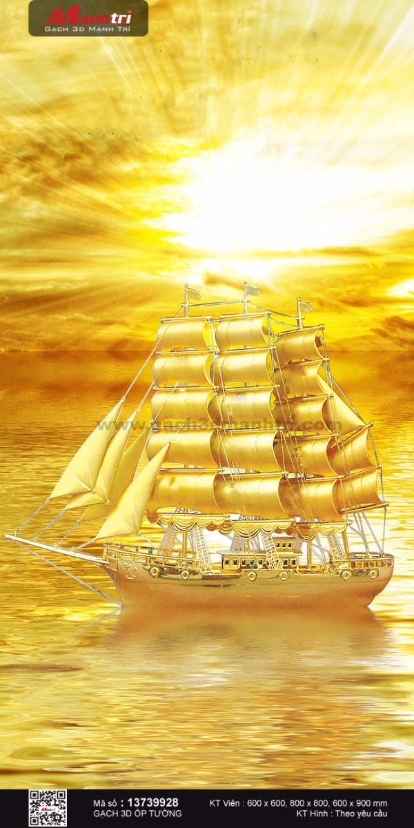 Con thuyền lộng lẫy giữa biển vàng